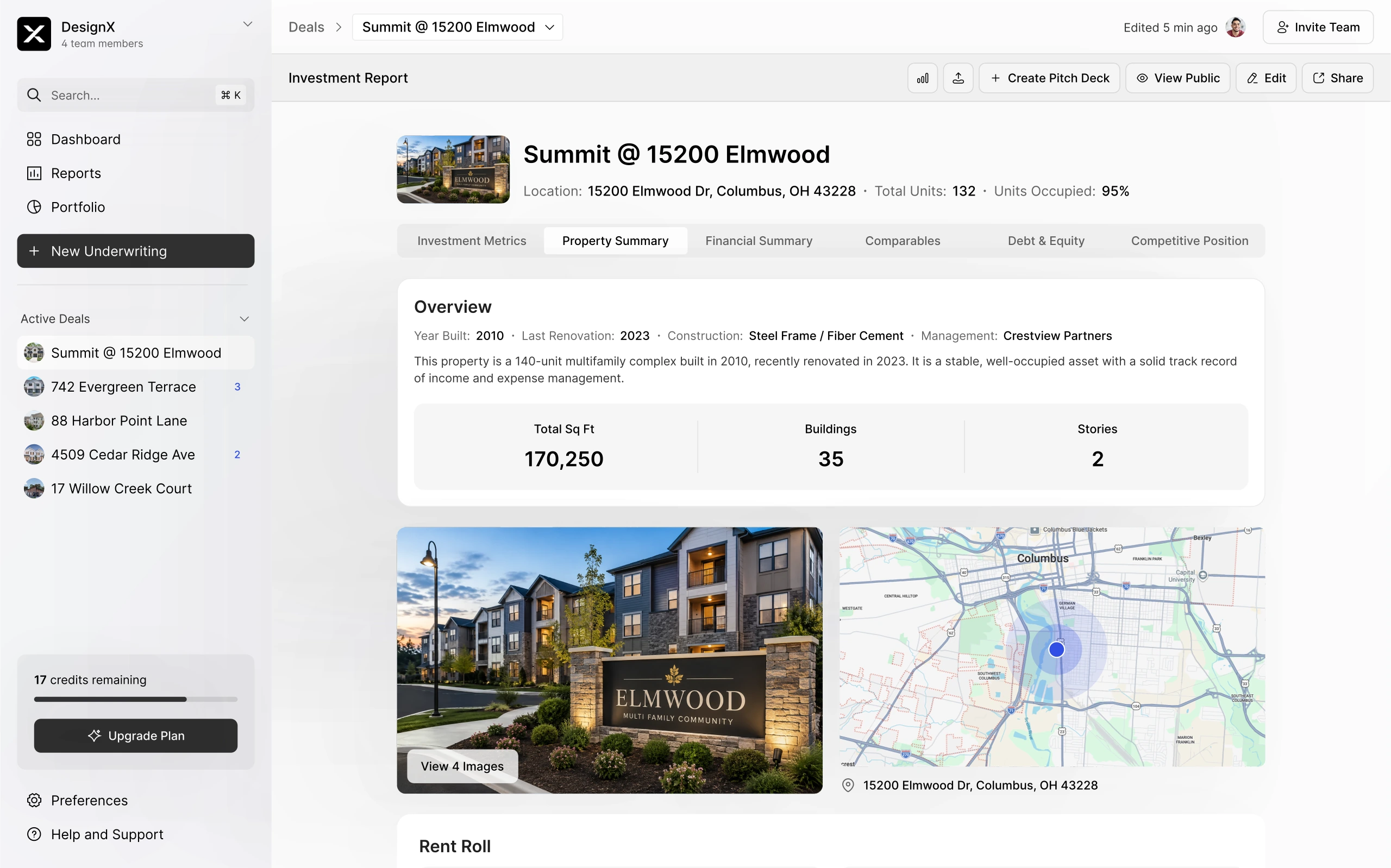 NOAL Dashboard, full property analysis
